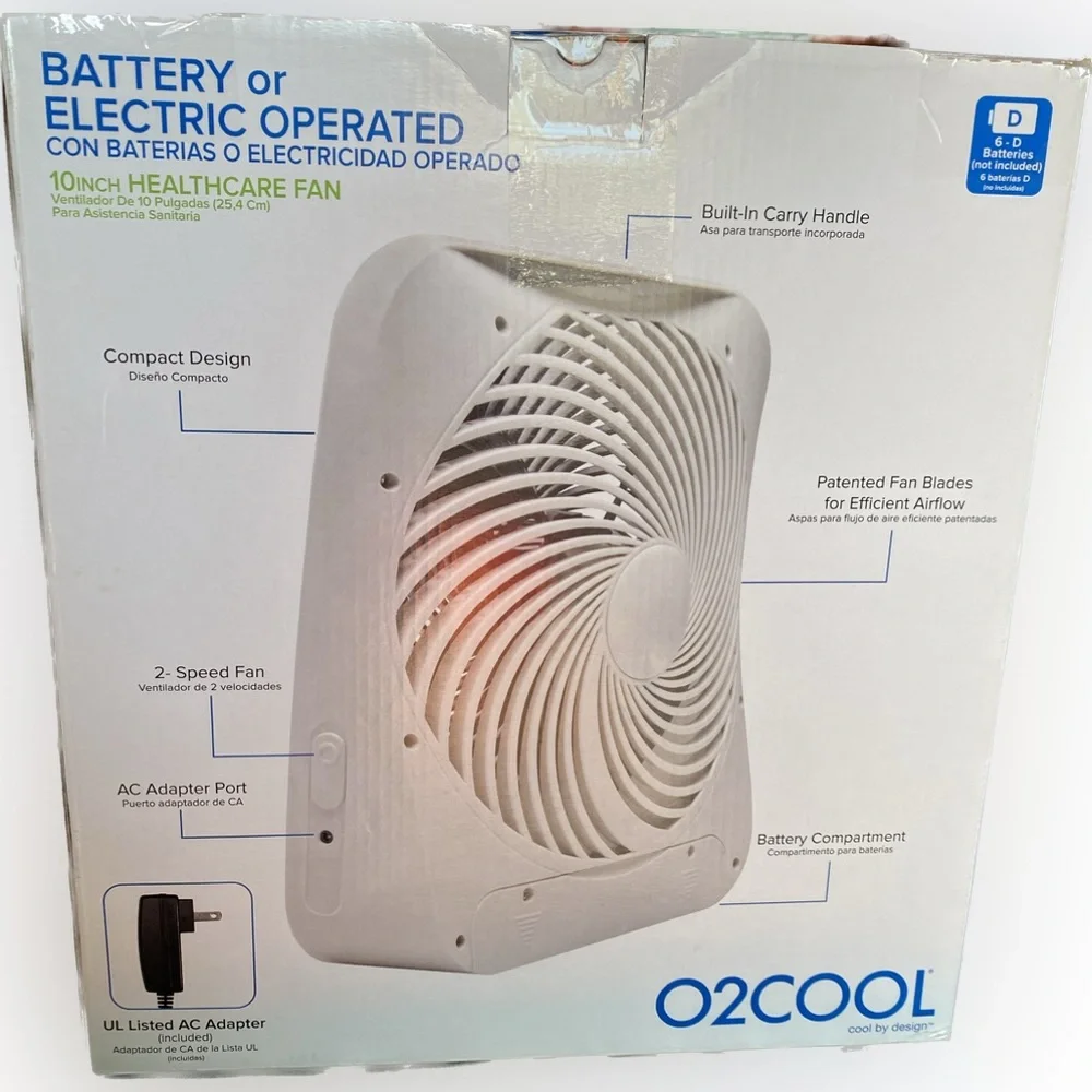 O2Cool 10” Portable Two Speed Fan - Picture 2 of 3